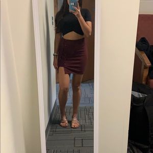 Showpo Wine suedette skirt